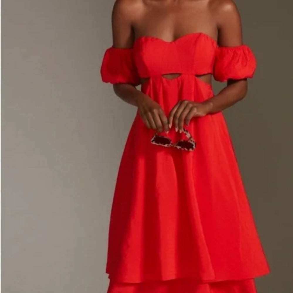 Anthropologie NWT Midi Cut-out dress